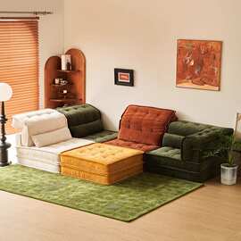 麻将沙发布艺懒人单人模块沙发客厅小户型豆腐块沙发床罗奇堡组合