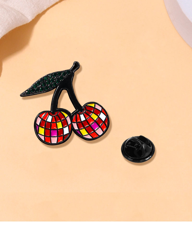 6g Weight Brooches Classification Cute Pin Cherry Disco Ball Alloy Enamel Unisex Brooches