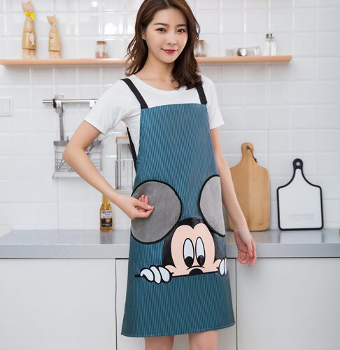 Home Kitchen Waterproof Oil-Proof Apron Fashion Women's Waist Apron Washable Hand Apron Custom Printed Household Daily Adult Covering Gown