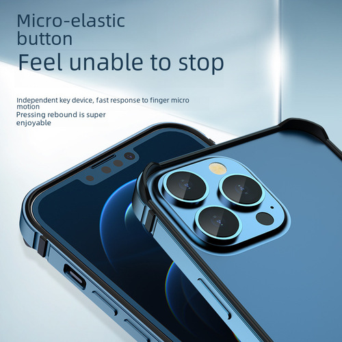 Applicable iPhone 14 PRO phone case with aluminum frame, no back plate, four corners anti-fall, Apple 15 thin protective cover