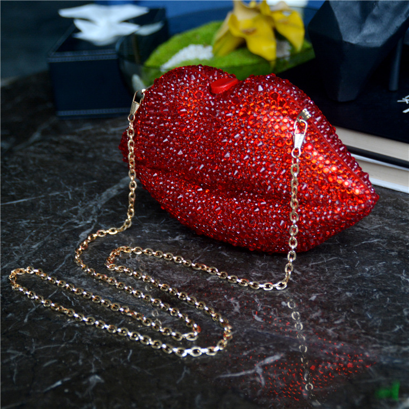 540g Weight Lock clasp Closure Type Single Shoulder Strap Strap Type Evening Bag Bags Type Holiday, Party Occasion Cotton, Rubber Drill Material Solid Color Pattern All Seasons Season Women's Gender Vintage Style, Sexy Style Lips Shape Medium Size Women's Medium Cotton Rubber Drill Solid Color Vintage Style Sexy Lock Clasp Evening Bag 13