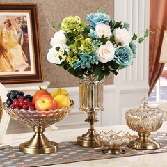 European-style home decorative glass fruit plate set modern living room coffee table fruit plate soft furnishing ornament