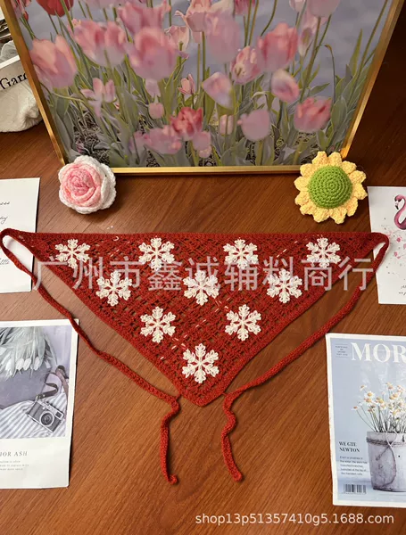 Red, with snowflakes