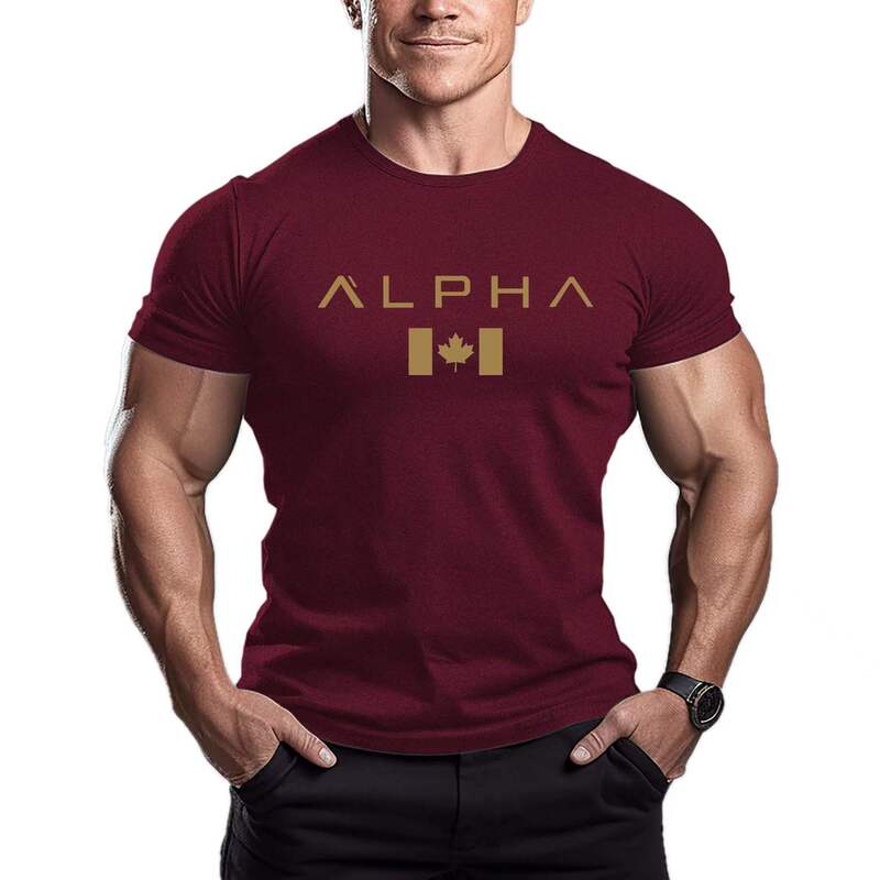 Printed Fitness Men's Breathable Sports T-Shirt Trendy Men's Slim Summer Fitness Cross-Border Trendy Brand