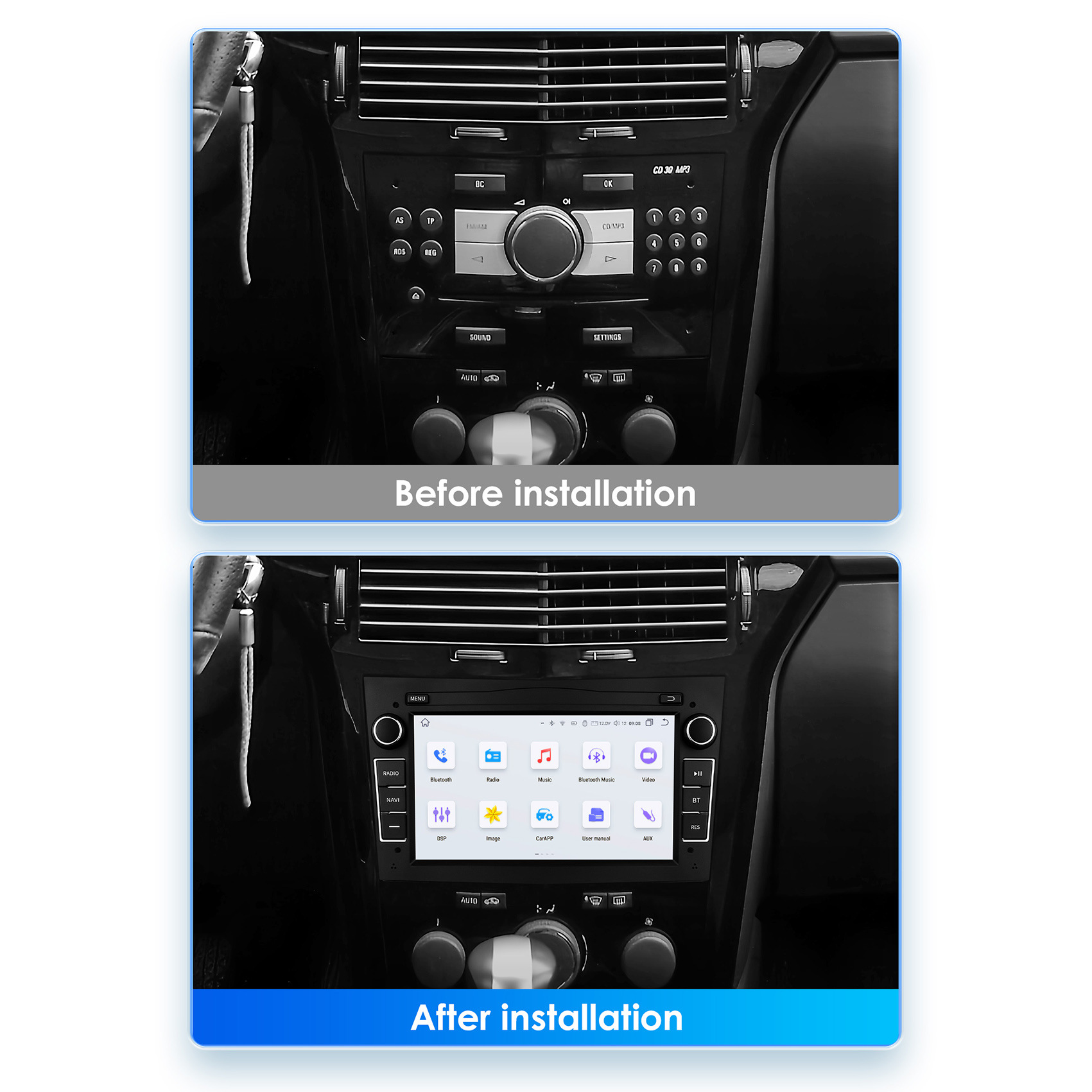 Control central de Opel Android de 7 pulgadas transfronterizo, pantalla grande, GPS, navegador para automóvil, imagen de marcha atrás, máquina todo en uno, estilo de automóvil original