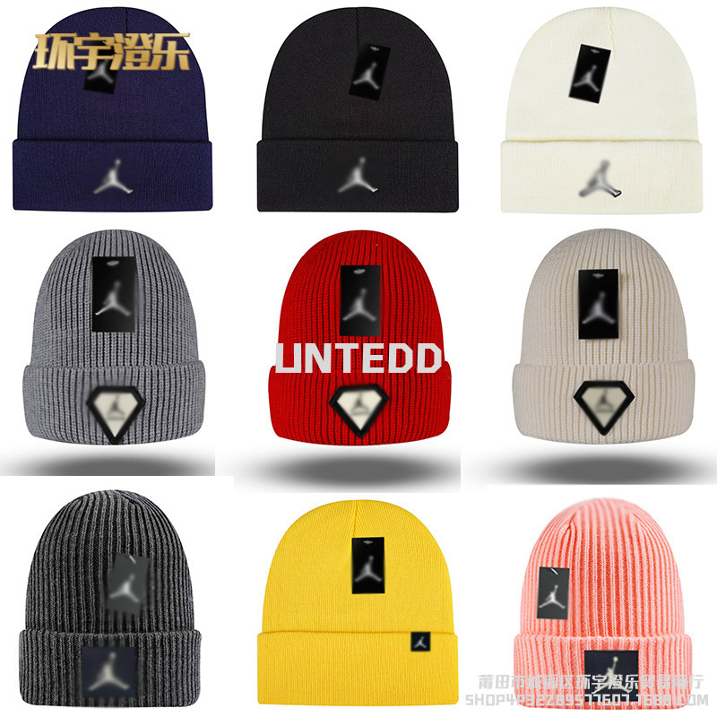 Jordan Wool Hat Cross-border Winter New Warm Cold Hat Outdoor Couple Fashion Knitted Hat Foreign Trade