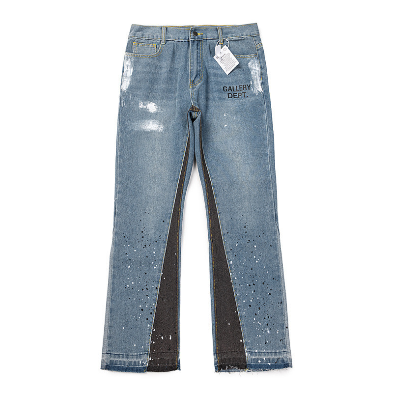 Gallery Dept. LA Flare Jeans Panelled Paint Splatter Blue