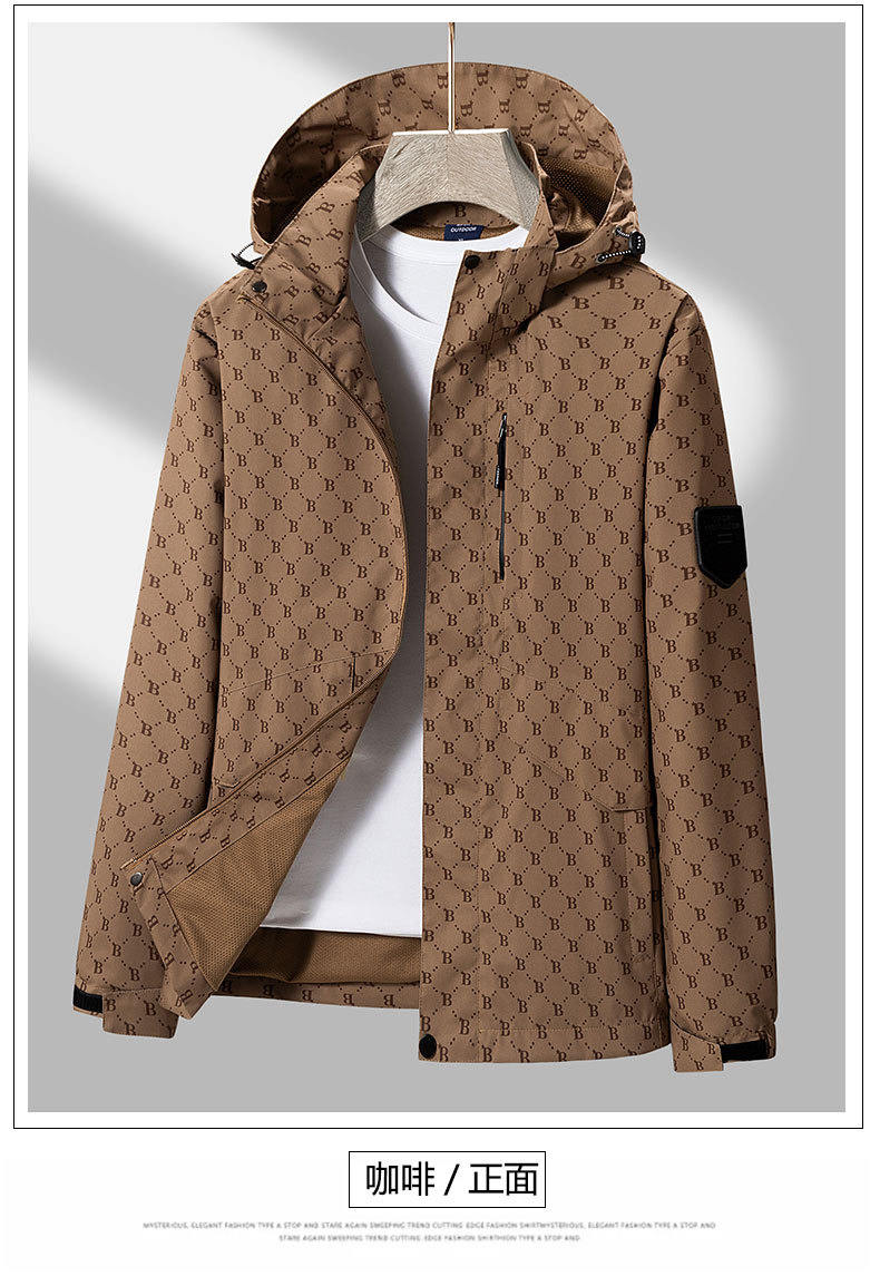 Men's Hooded Jacket Waterproof Windproof Coat With Detachable Hat_voghion.com