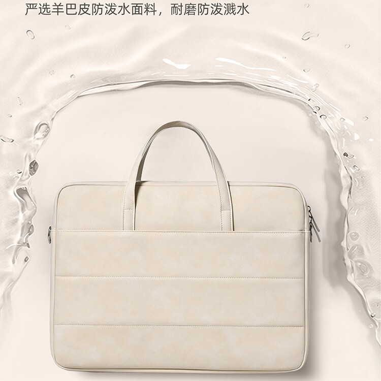 Laptop Bag Pu Leather 16inch Large Capacity Shockproof Laptop Briefcase European and American Sheepskin Shoulder Bag