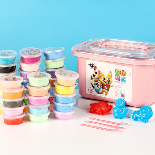 Boxed 36-color ultra-light clay kindergarten plasticine mud storage box children's handmade light clay DIY toys