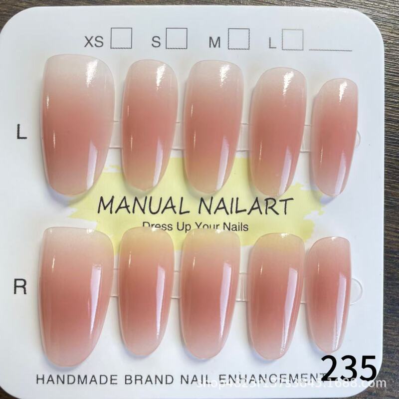 Nail Art Pre-Made Nails Smudged Gradient Blush Handmade Wearable Nails Semi-Finished Products Wholesale Factory Ready Stock Nail Art Pre-Made Nails Smudged Gradient Blush Handmade Wearable Nails Semi-Finished Products Wholesale Factory Ready Stock