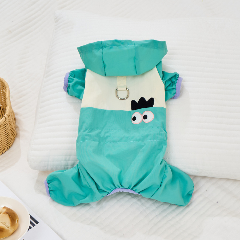 狗狗衣服秋冬装新款拼接四脚冲锋衣泰迪比熊秋冬季可爱防风四腿裤|undefined