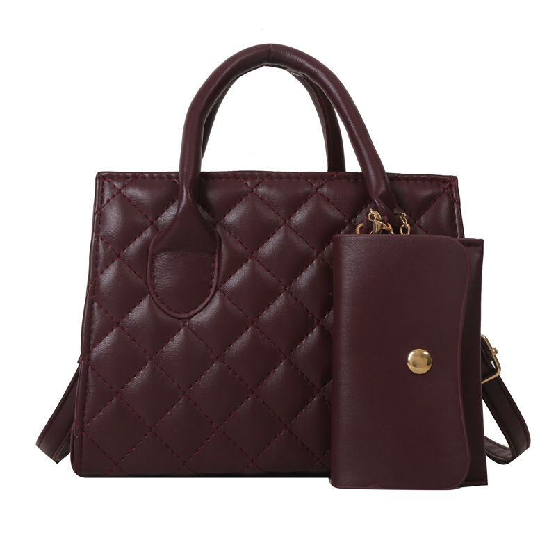 Bordado hilo rombo bolsa 2023 nueva moda solo hombro estilo occidental pequeño bolso cuadrado simple bolsa de mensajero portátil personalizado