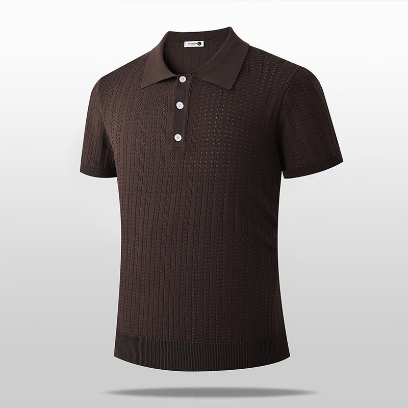 Camisas de polo de manga corta con solapa, camisetas de punto de hombre con solapa, camisetas comerciales de hielo, comercio exterior transfronterizo al por mayor