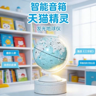 儿童礼物天猫精灵地球仪智能AI带灯发光中小学生用会说话的地球仪
