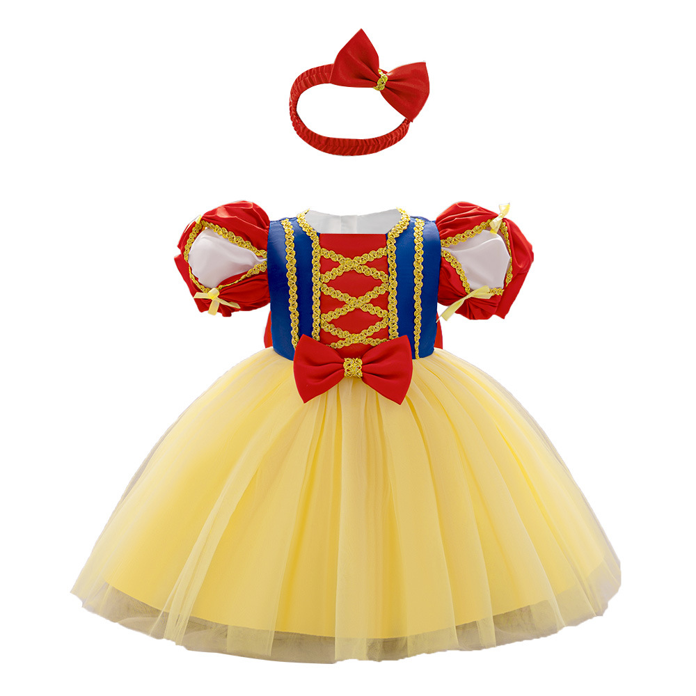 Blancanieves ropa de espectáculo para niños niñas linterna de tela de malla vestido de satin vestido de cumpleaños image 7