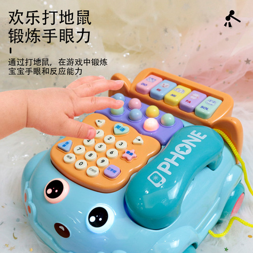 Baby toy telephone landline boy baby music story multi-functional puzzle early education 1 year old 2 little girl