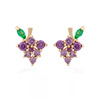 Cartoon brand zirconium, earrings, European style, suitable for import