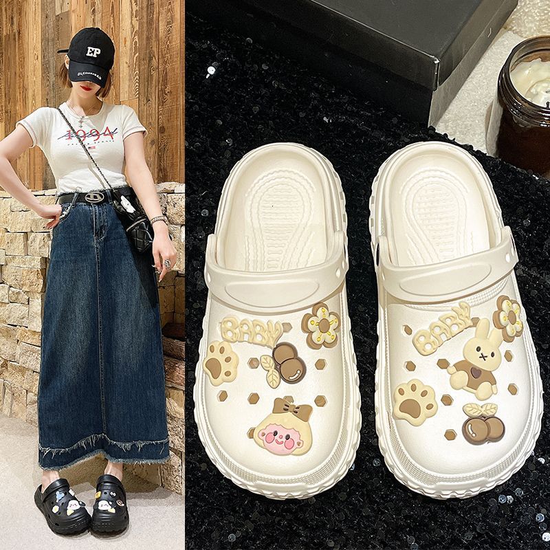 2025新款儿童洞洞鞋夏季男女童防滑室内沙滩鞋包头外穿凉拖鞋