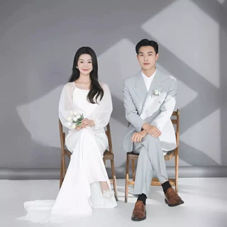 定制2026新款韩式轻婚纱礼服简约气质长袖结婚订婚礼服白色超仙服