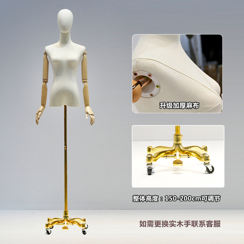 Molde de cabeza de rueda universal dorada de mano de madera de lino grueso