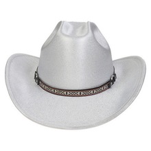 闪粉牛仔帽亮片舞台演出帽欧美狂欢派对帽夜店舞会亮丝礼帽