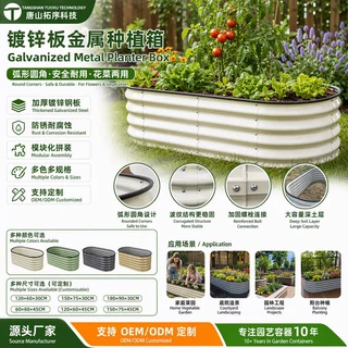 跨境种植箱菜园庭院种菜箱户外阳台镀锌钢板种植箱花园床花箱批发