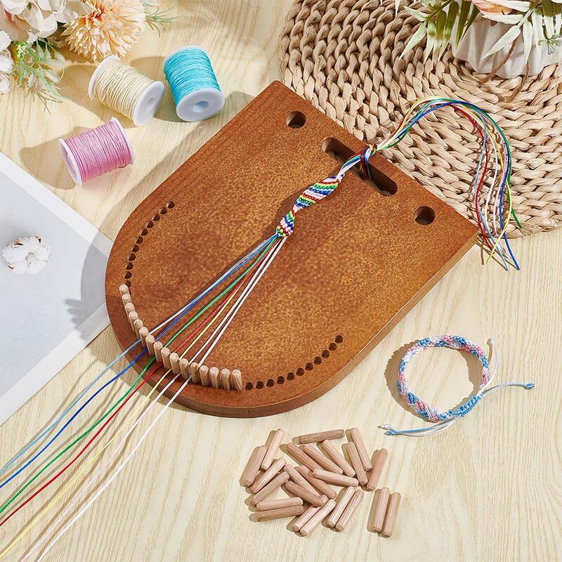 Bracelet Wooden Braided Rope Board Desktop Braided Rope Hand Knitting Tool Can DIY Wristband Crafts Making Tool