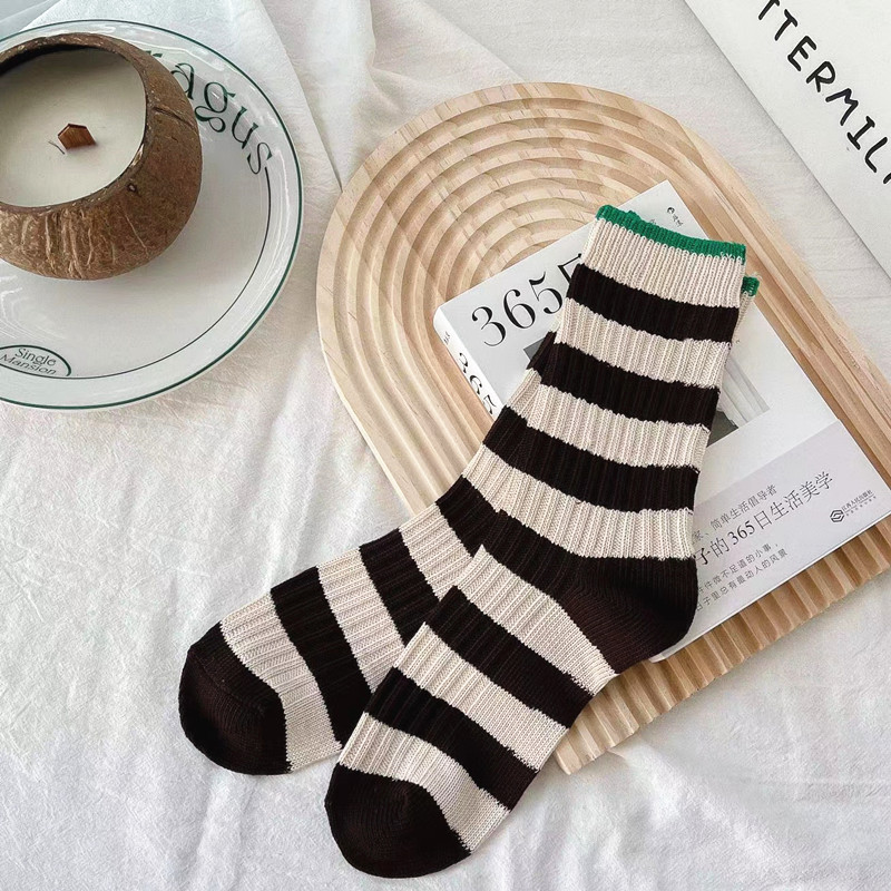 Unisex Japanese Style Stripe Cotton Crew Socks A Pair display picture 16