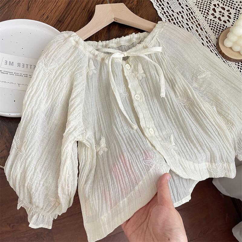 Girls' Summer Coat Baby's Western Style Children's Anti-Personality Trendy Brand Korean Sweet Jacquard Sun Clothes Air Conditioning Clothes Cardigan Girls' Summer Coat Baby's Western Style Children's Anti-Personality Trendy Brand Korean Sweet Jacquard Sun Clothes Air Conditioning Clothes Cardigan