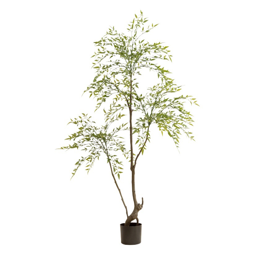 Estilo nórdico artificial planta verde Sur bambú maceta casa decoración interior decoración otoño verde Arce Planta artificial