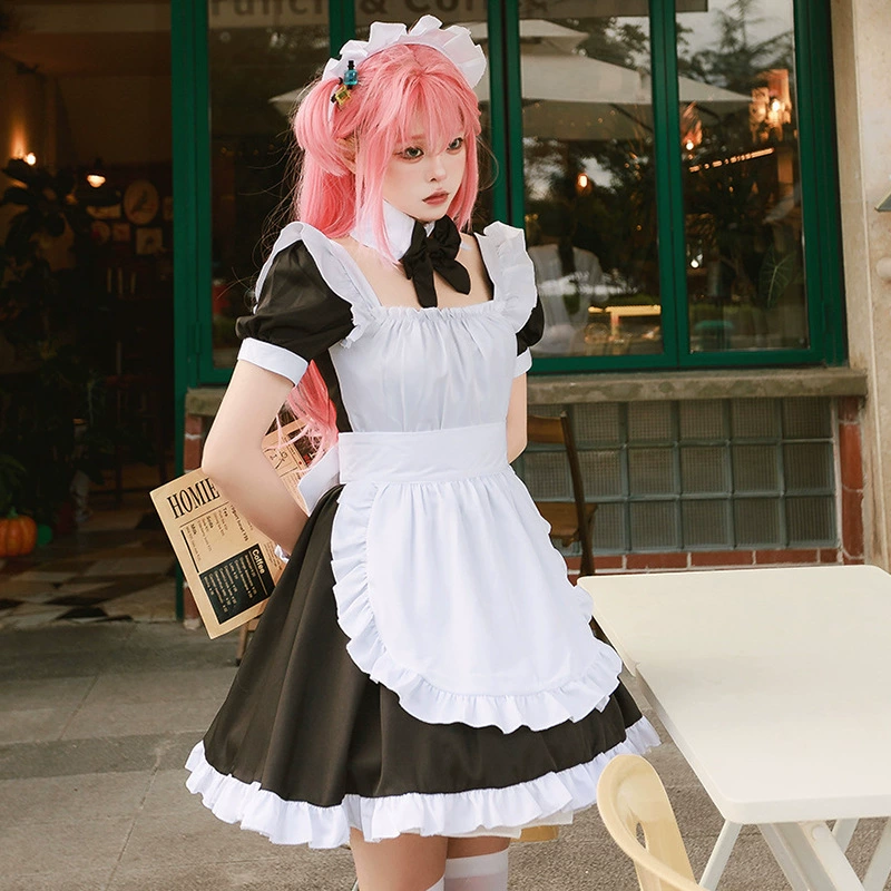 孤独的岩石Goto Ichiri女仆装Cos服Cos Costume万圣节可爱咖啡馆女仆Cosplay工作服