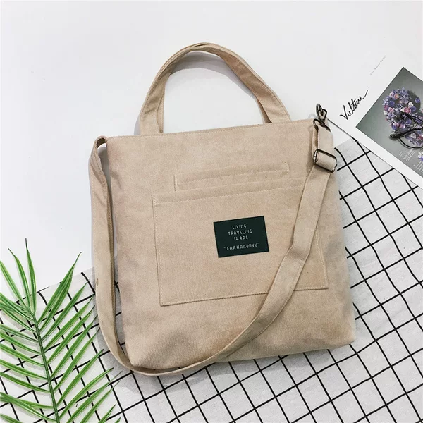 Factory wholesale canvas bag women's 2021 New Korean casual fashion corduroy student shoulder messenger bag