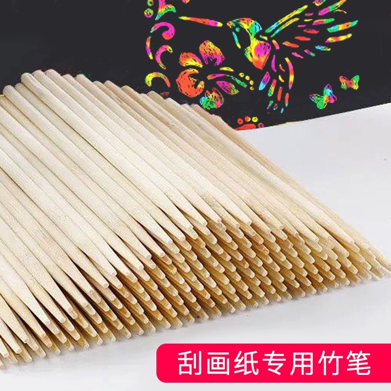 Детская кисть для скребка, специальная бамбуковая ручка, заостренный карандаш для скребка, Детская палочка для скребка, рисунок с двойной головкой