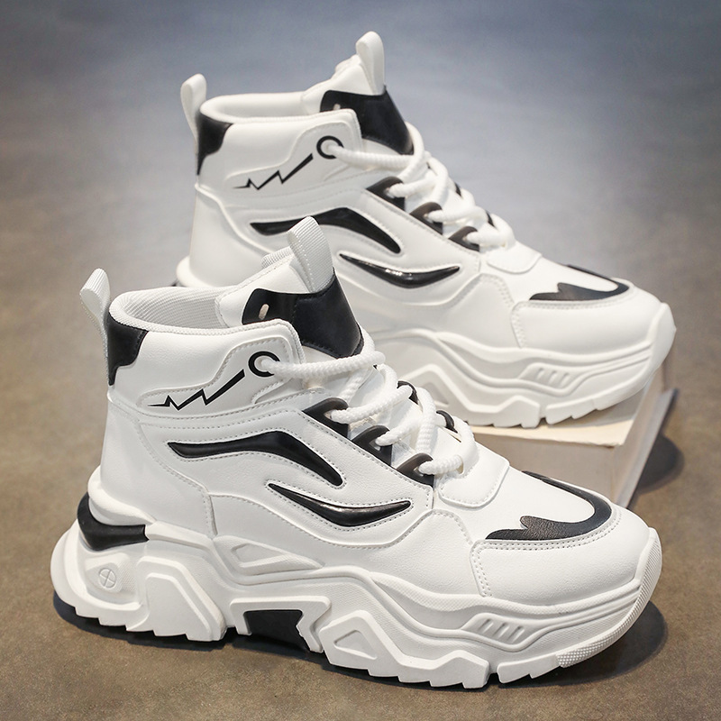 High-Top Men's Shoes for Autumn, Youth Basketball, Size 45, White Sneakers, Waterproof, Height-Increasing, Casual Dad Martin Boots High-Top Men's Shoes for Autumn, Youth Basketball, Size 45, White Sneakers, Waterproof, Height-Increasing, Casual Dad Martin Boots