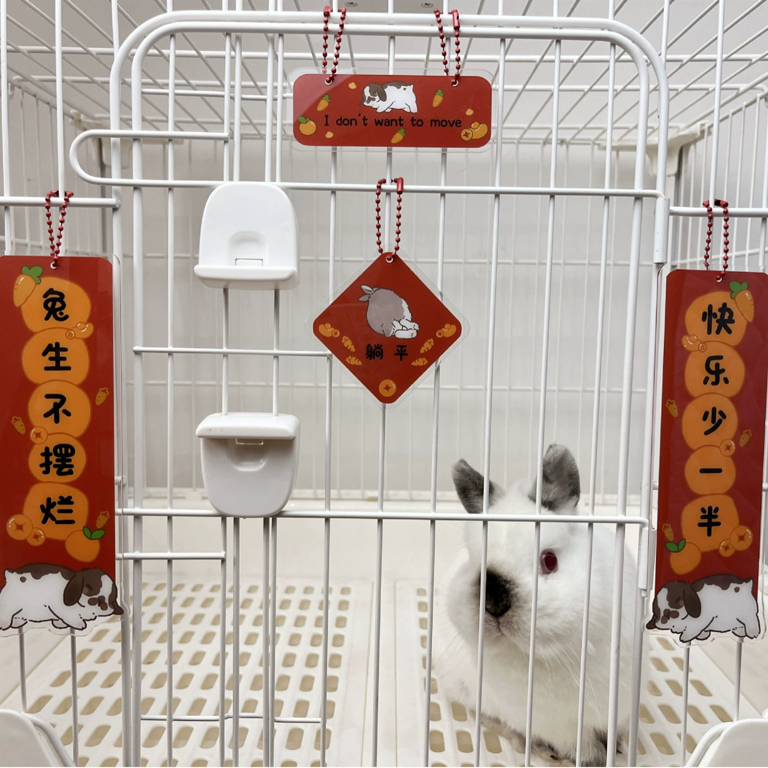 Домашние животные Новый год Весенний фестиваль подвески акрилового кролика попугая самоклеящие китайские новогодние куплеты