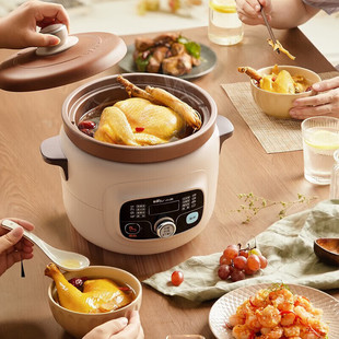 Bear Electric Stew Pot 4L Purple Clay Soup Reservation Porridge 1.8L Electric Stew Pot Ddg-D40X9