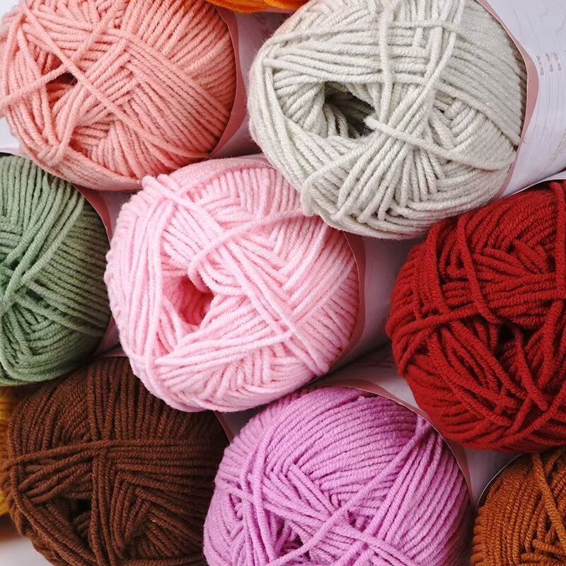 Su He Meng pequeña 4 hebras peinadas de algodón de leche al por mayor grueso tejido a mano diy muñeca manta línea