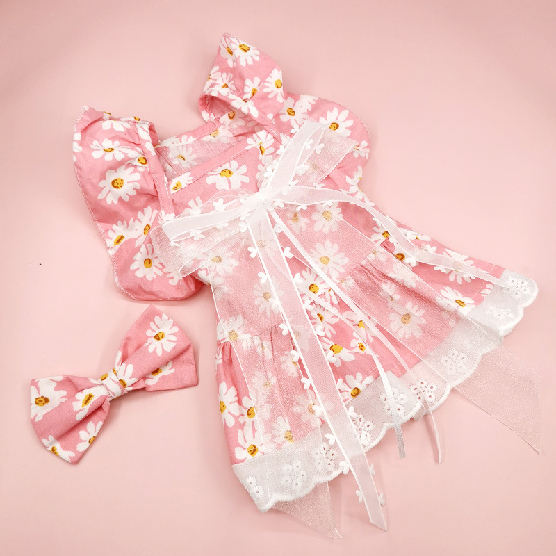 Cute Polyester Cotton Flower Bow Knot Pet Clothing display picture 5