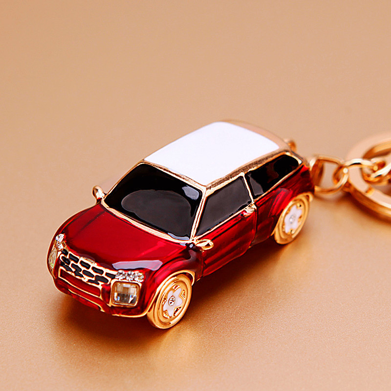 Alloy Model Car Keychain Female Cute Creative Korean Style Bag Pendant Metal Key Chain Ring Small Gift Wholesale