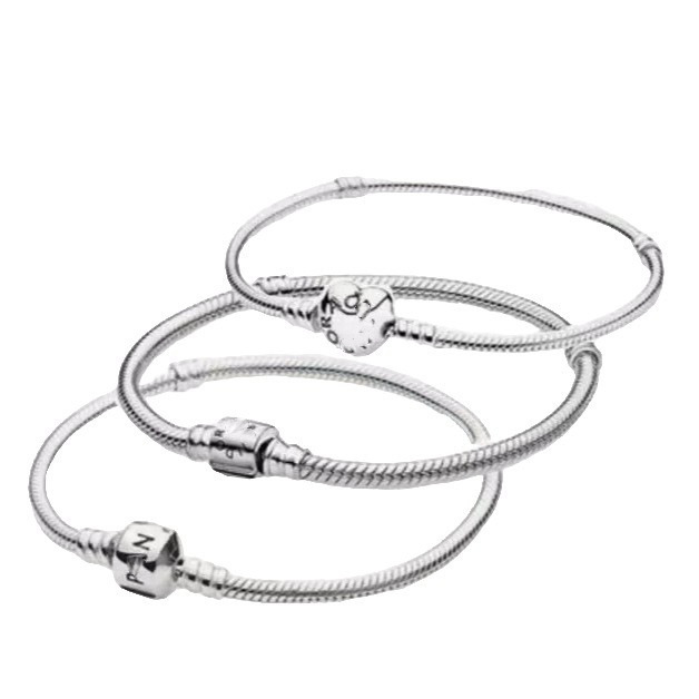 Panjia Bracelet for Women, White Copper Plated Thick Silver Bangle, Square Heart Leaf Clasp, Snake Bone Bracelet, Fashionable Internet Celebrity Women's Chain