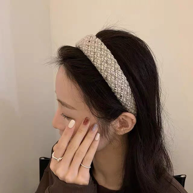 Универсальная повязка на голову с узором в виде diamonds, стиль Chanel, Южная Корея