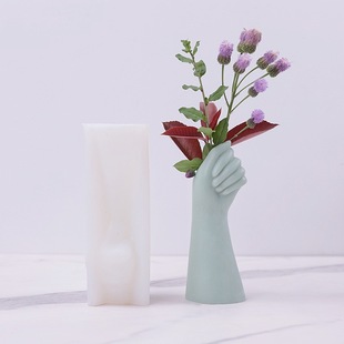New Irregular Flower Arrange Gesture Vase Silicone Mold Aromatherapy Candle DIY Gypsum Ornaments Stones Mold
