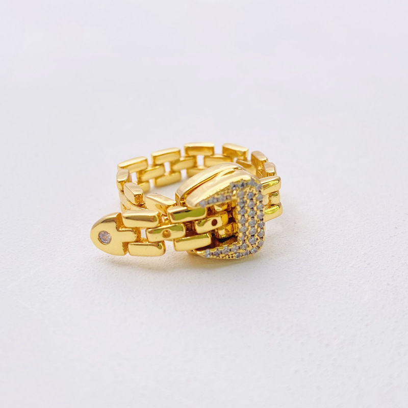 Fashion Snake Copper Plating Zircon Rings