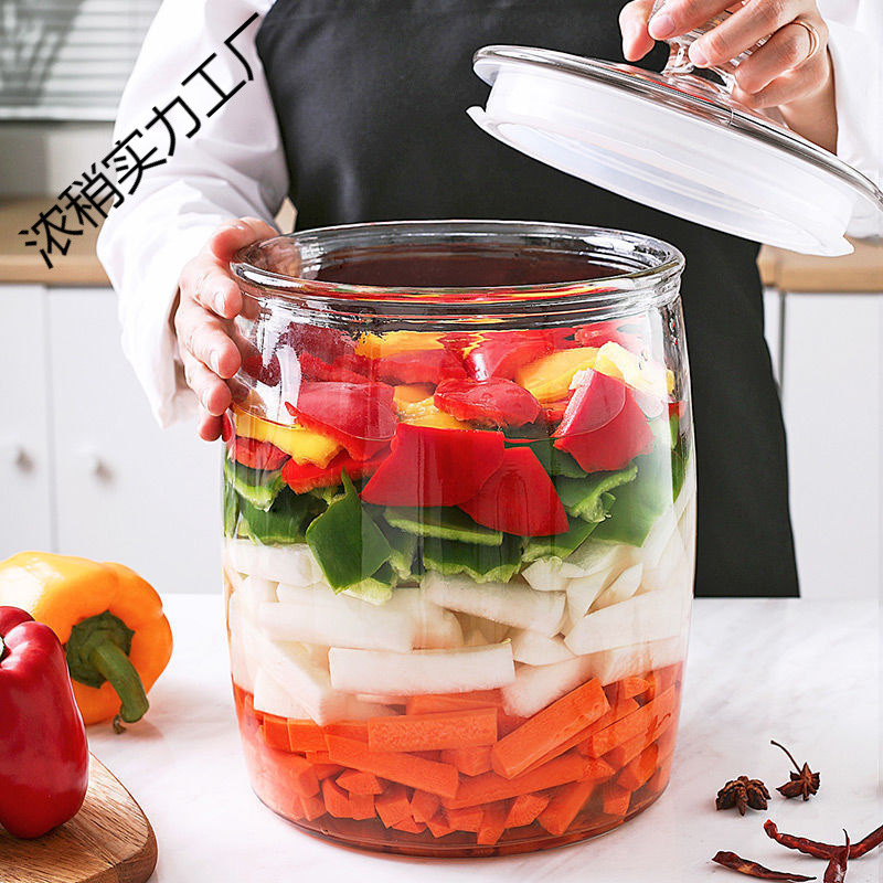 Pickle Jar for Home Use, Thickened Glass Jar for Pickling and Preserving, Sealed Jar for Pickled Garlic, Large Waterproof