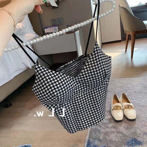 300 pounds large size French small camisole for women to wear outside and beautiful back suit with bottoming and padded tube top