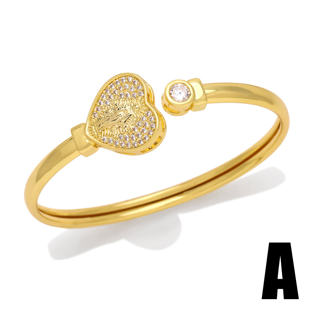 Fashion Animal Copper Plating Inlay Zircon Bangle 1 Piece