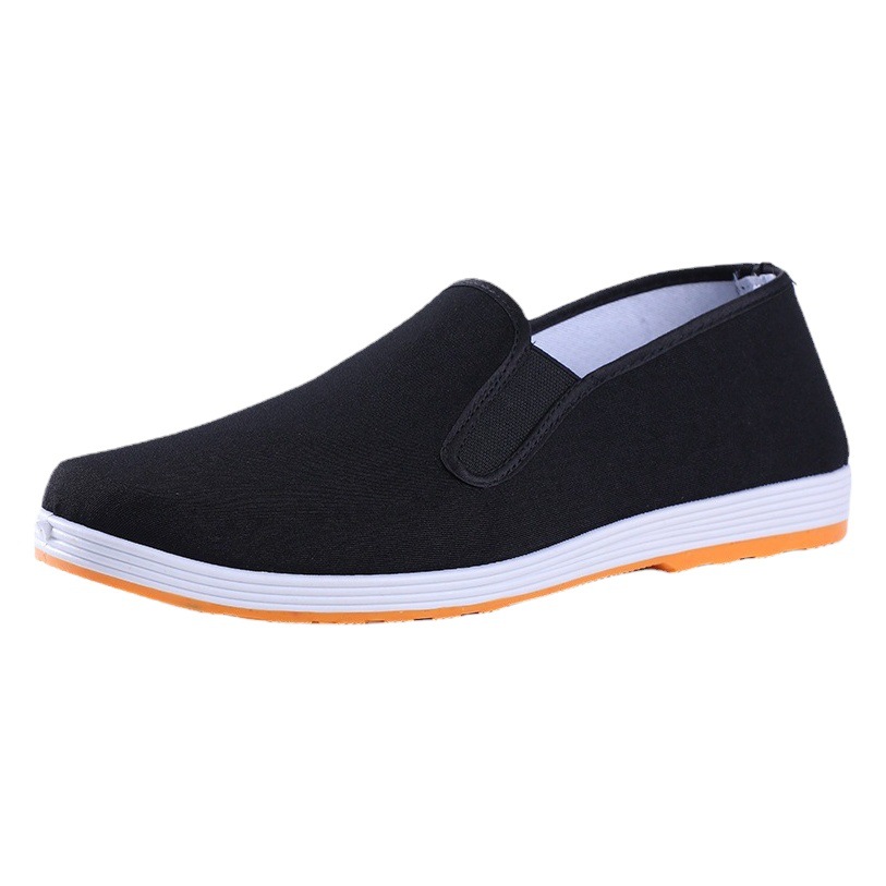 Old Beijing Cloth Shoes Men's Soft Breathable Beef Slip-on Shoes Injection Molding Work Yellow Sole Shoes