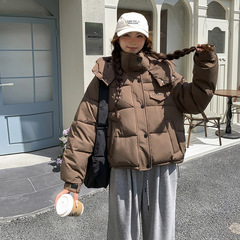 2025新款短款羽绒棉服女秋冬连帽时尚宽松加厚保暖女士棉衣外套潮