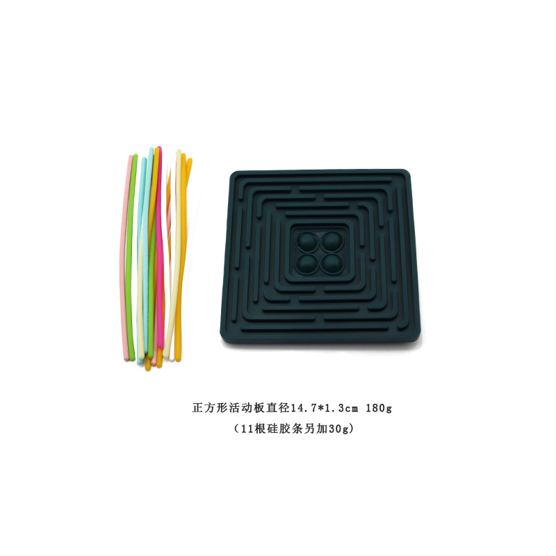 사각 버블 스타일 - 녹색(실리콘 스트립 12개 및 검정색 천 가방 포함)